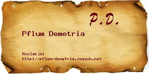 Pflum Demetria névjegykártya